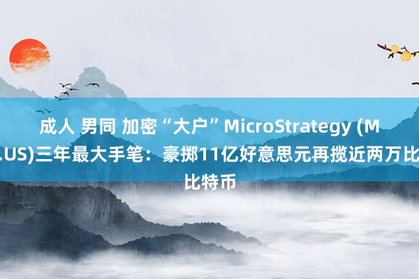 成人 男同 加密“大户”MicroStrategy (MSTR.US)三年最大手笔：豪掷11亿好意思元再揽近两万比特币