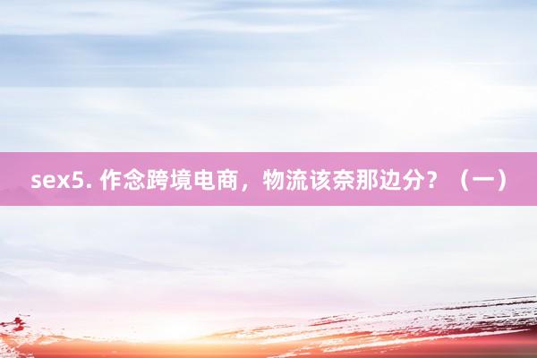 sex5. 作念跨境电商，物流该奈那边分？（一）